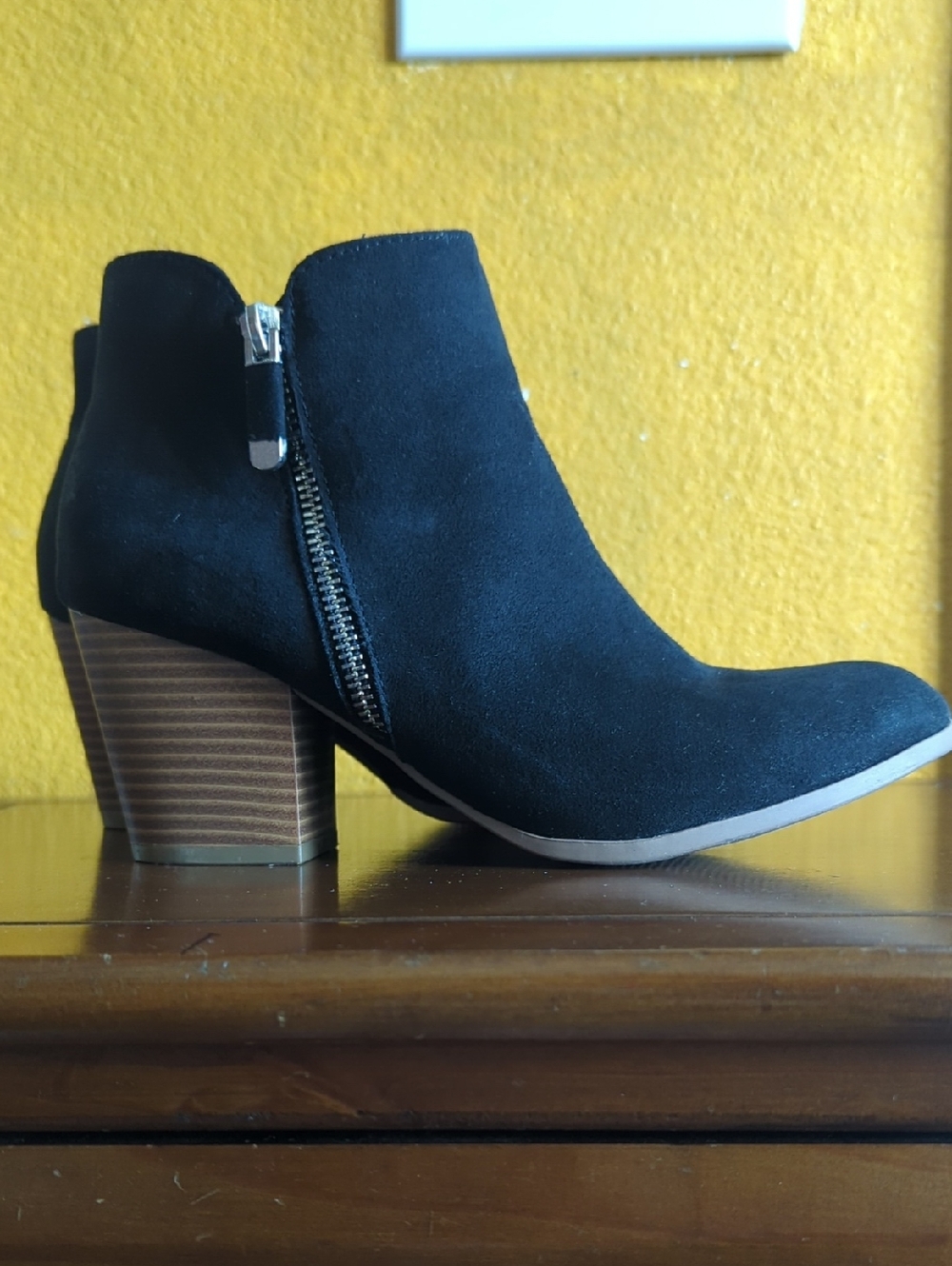Style & Co. Womens Masrinaa Almond Toe Ankle Fashion BOOTS Black Suede 